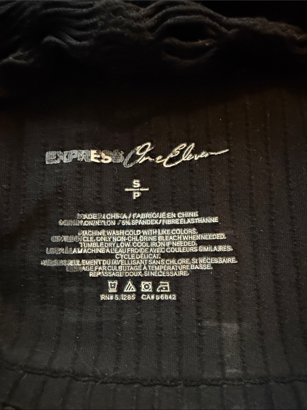 Express Black Ribbed Bralette with Ripped Detailing - Picture 3 of 4